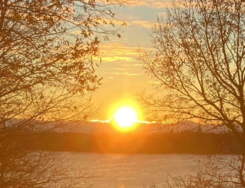 sunrise over a lake